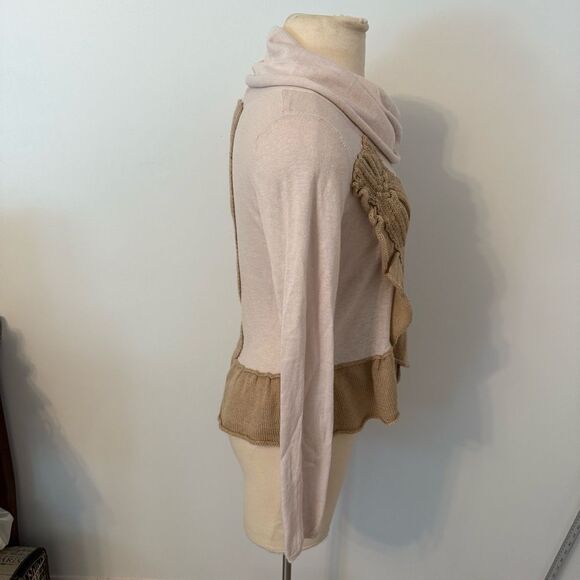 Moth x Anthropologie Cowl Neck Peplum Sweater w Ruffle Knit Accents Size Small - Picture 5 of 8